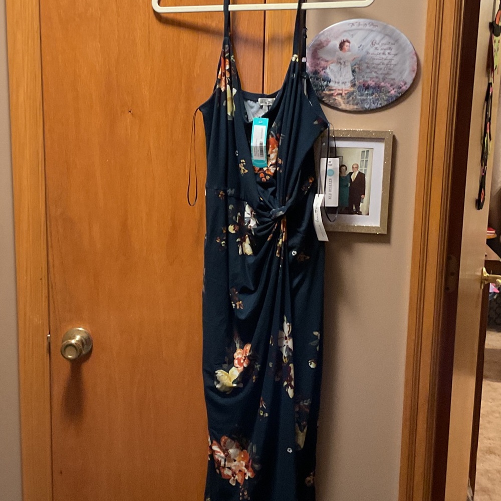 Navy Floral Maxi Dress